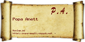 Popa Anett névjegykártya